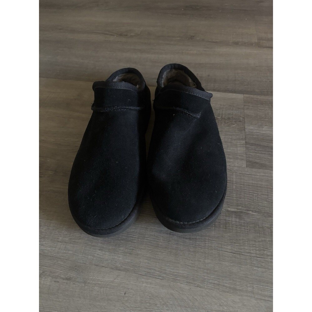 UGG Classic Slipper Black Suede Sheepskin Ankle Bootie Women’s 10